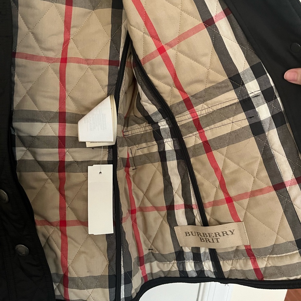 Black Burberry Quilted Jacket Medium - Picture 3 of 8